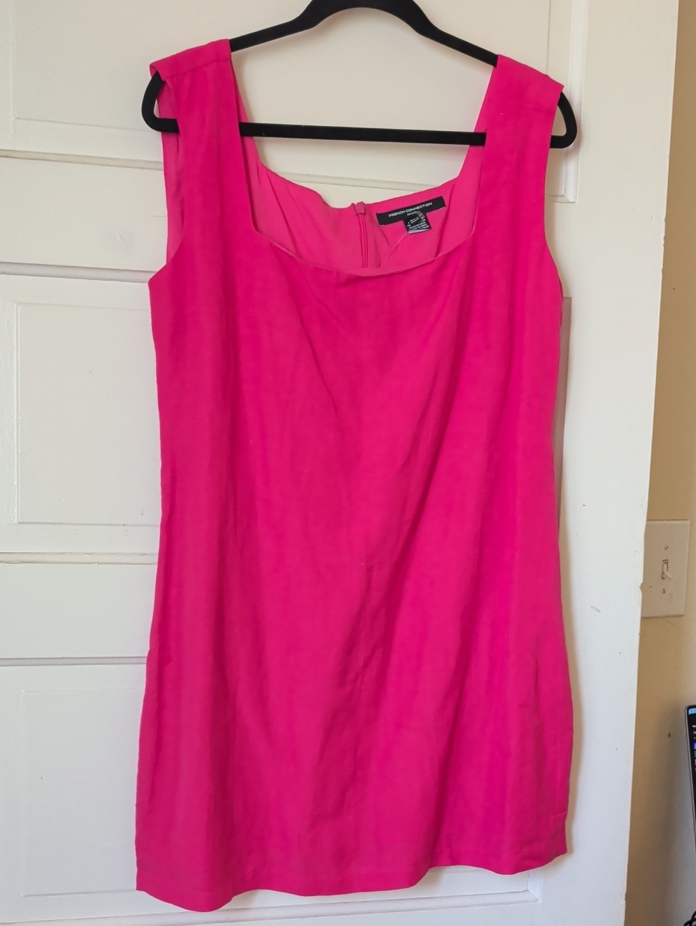 French Connection Hot Pink Sleeveless Shift Mini Dress